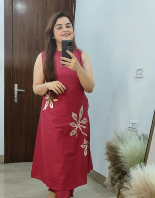 STYLISH COTTON A LINE KURTI 2 PIECE SET