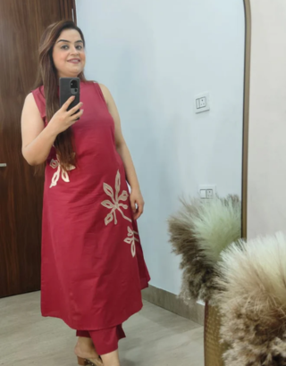STYLISH COTTON A LINE KURTI 2 PIECE SET
