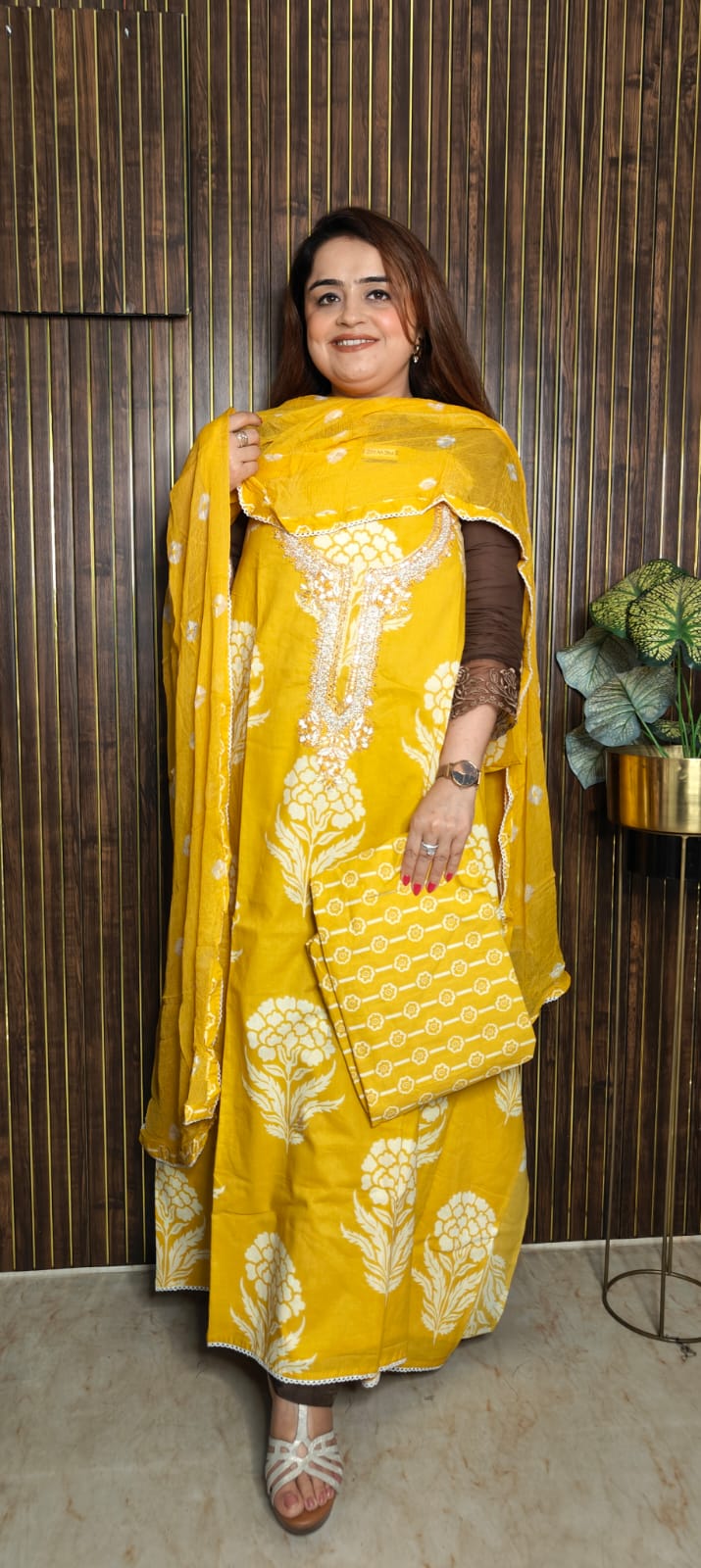Fresh Bloom Cotton Suit Ensemble