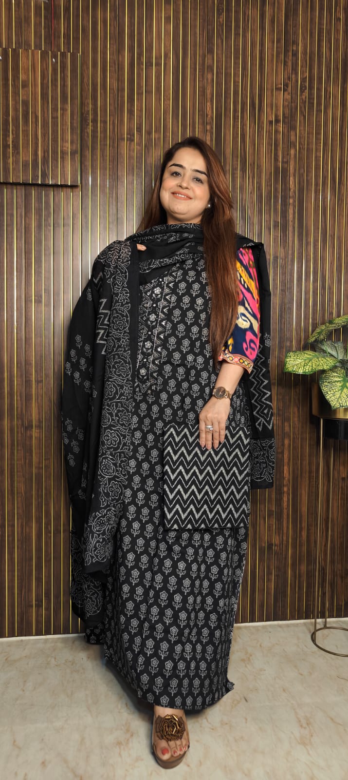 Premium Black Cotton Suit