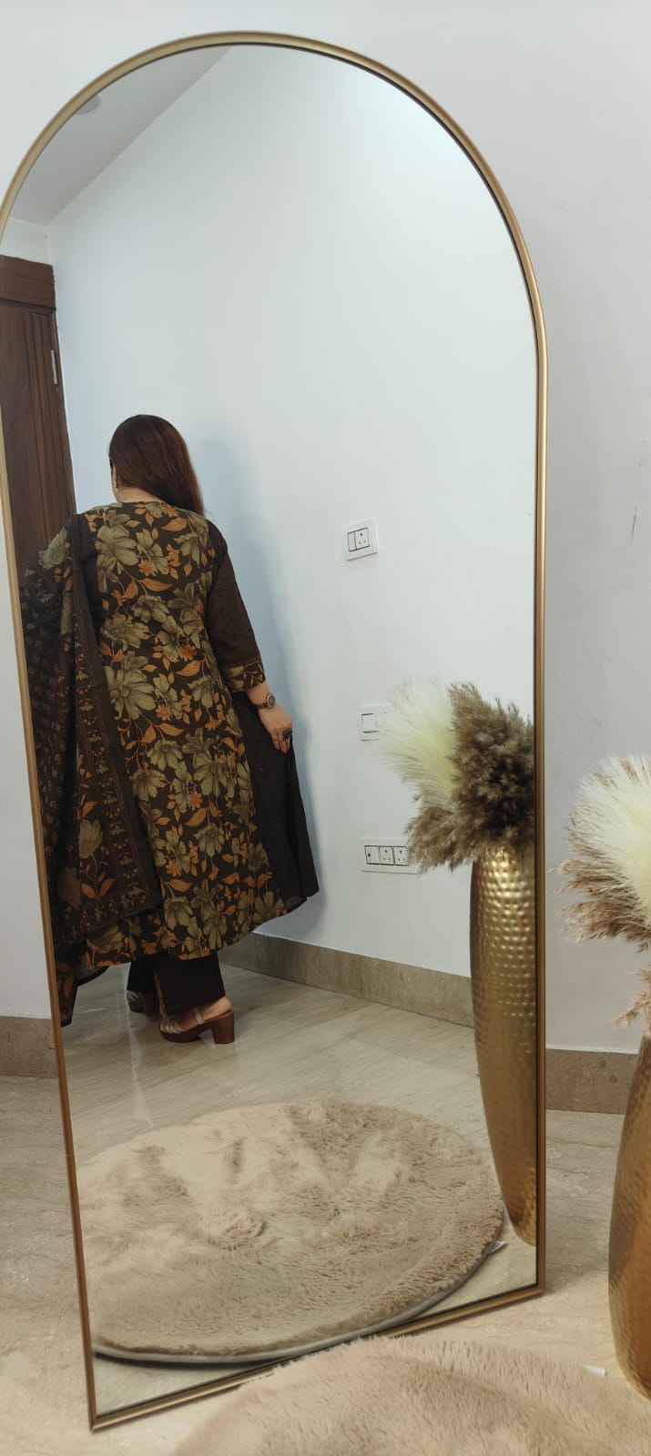 BOLD AND BEAUTIFUL CHIKAN ANARKALI COTTON KURTI SET