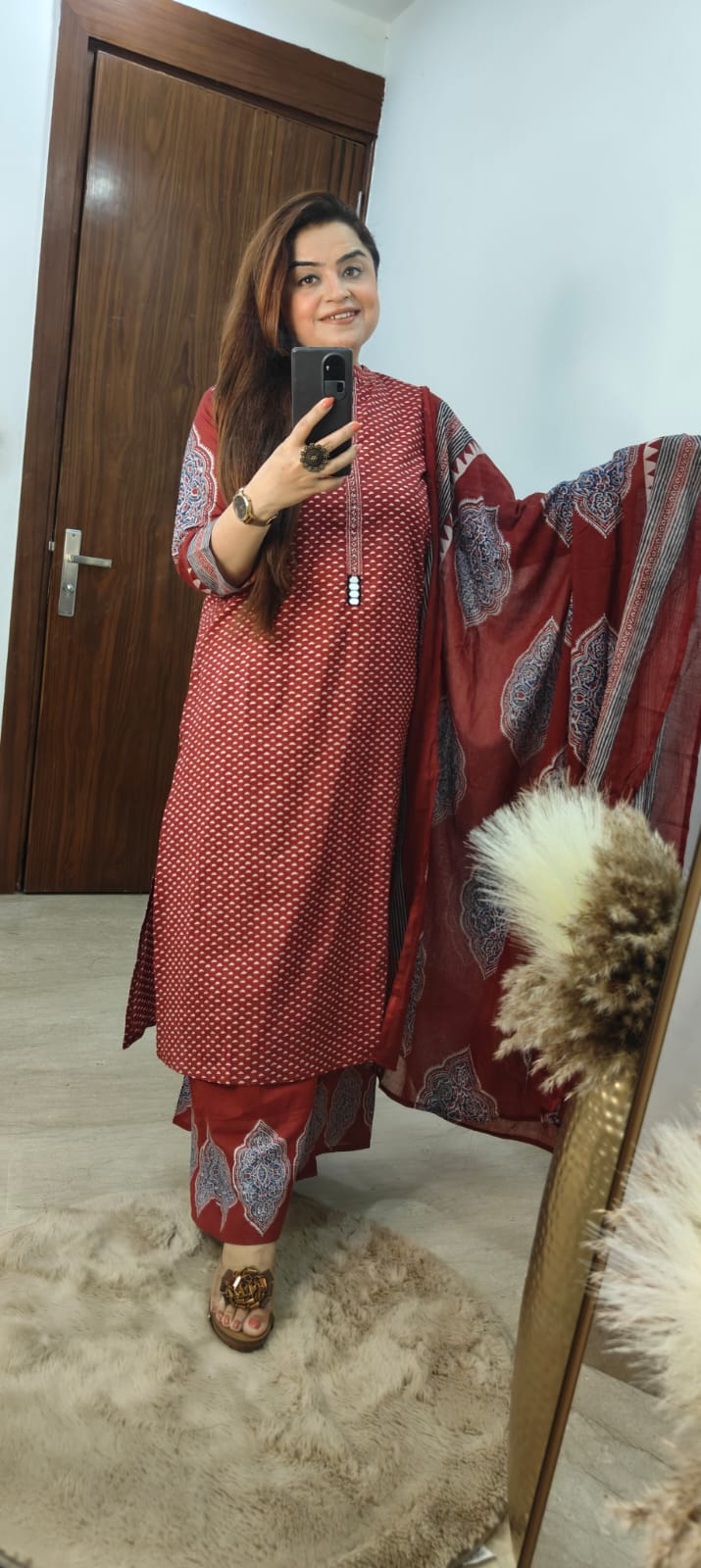 Bright And Bold Cotton Kurti Set