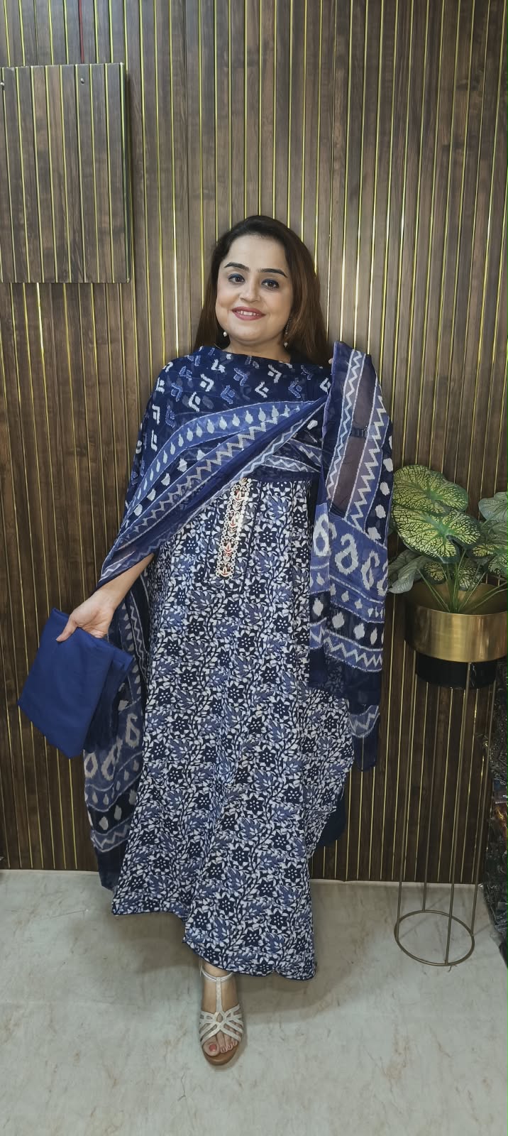 Beautiful Indigo Suits with Chiffon Duppatta