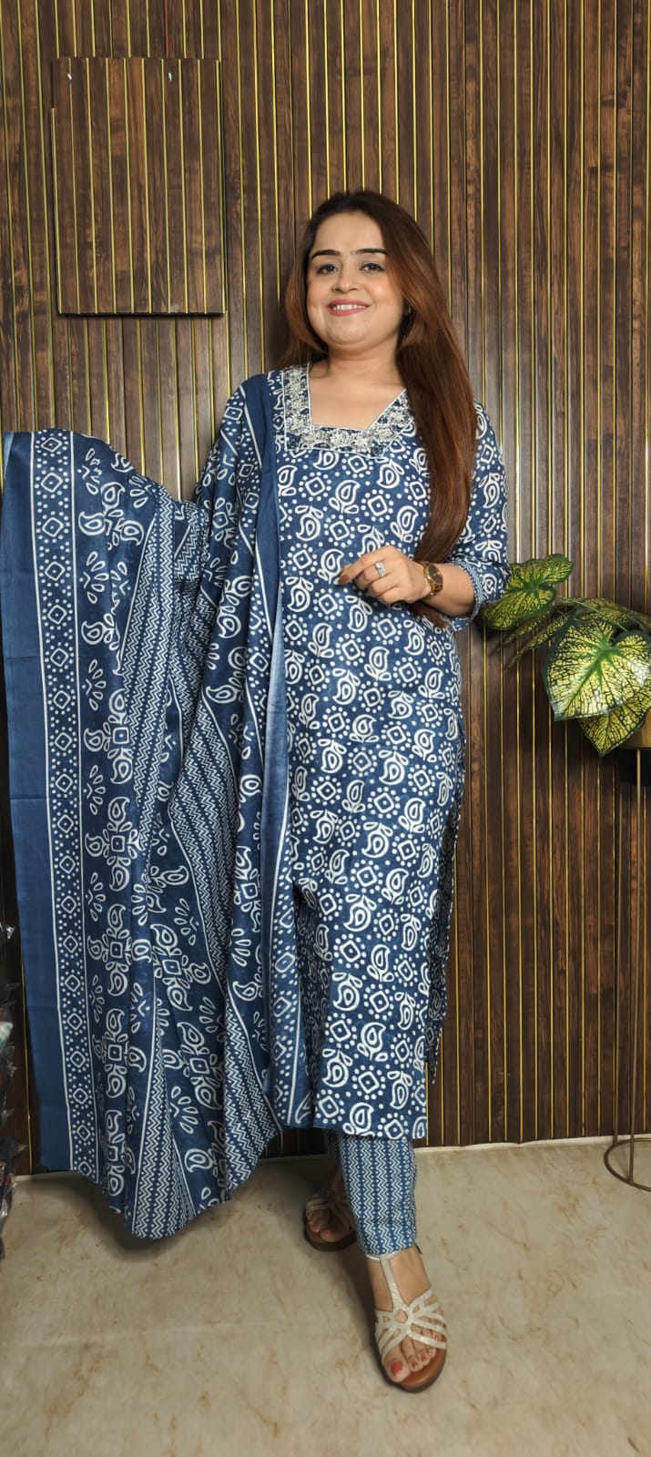 Affordable Printed Cotton 3-Piece Kurti Set – Stylish & Comfortable