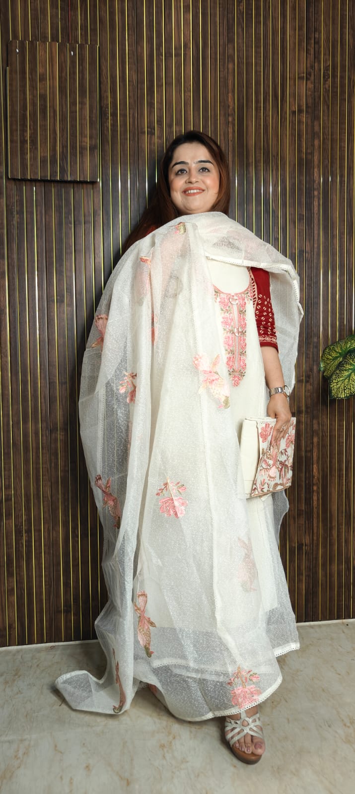 White Kota Embroidered Suit Set