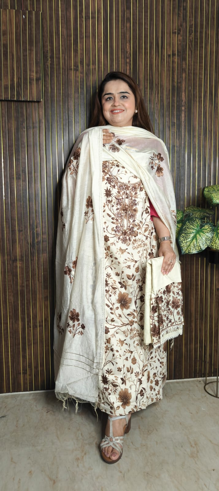 Super Premium Cream Muslin Suit Set