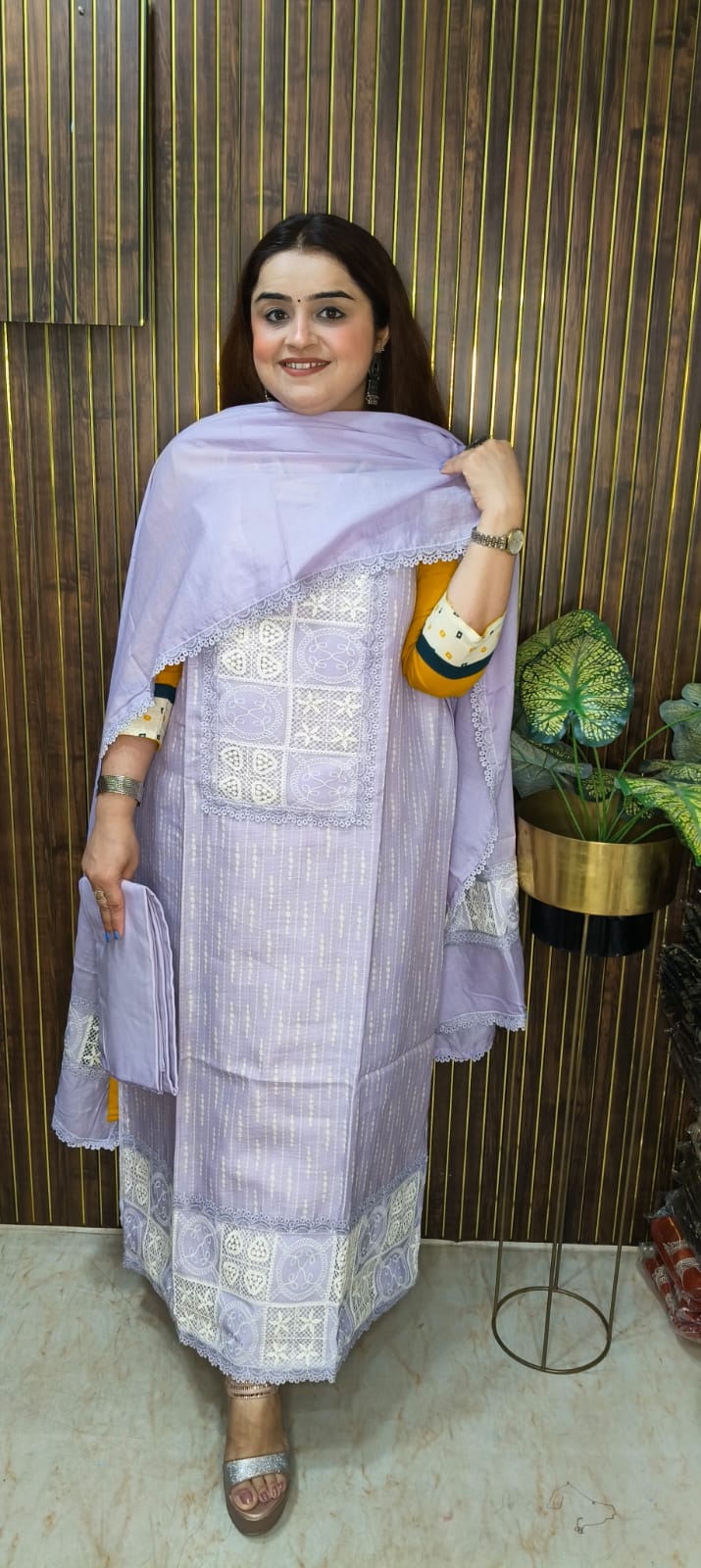 Title: Graceful Linen Elegance: Pakistani-Inspired Suits