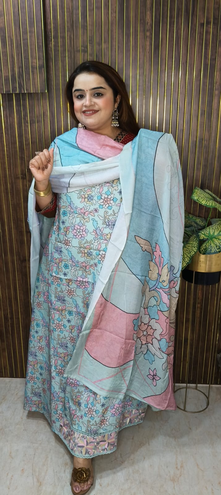 "Cotton Embroidered Pastel Suits