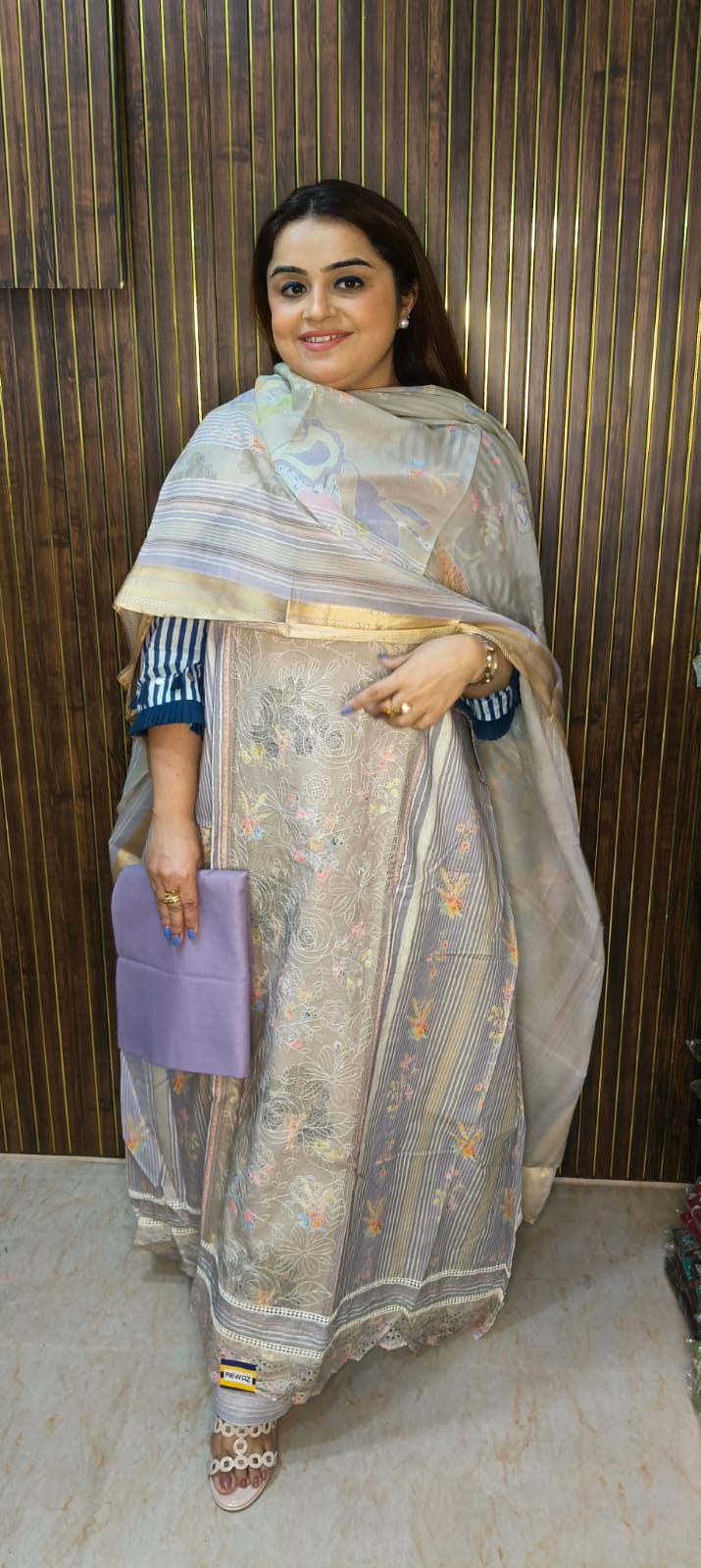 Cotton Suit Having Chikan Work On Shirt With Cotton Duppata