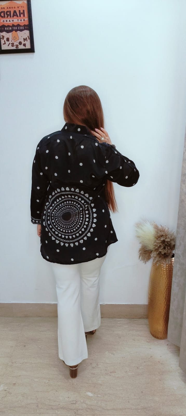 Statement Black Printed Shirt Top