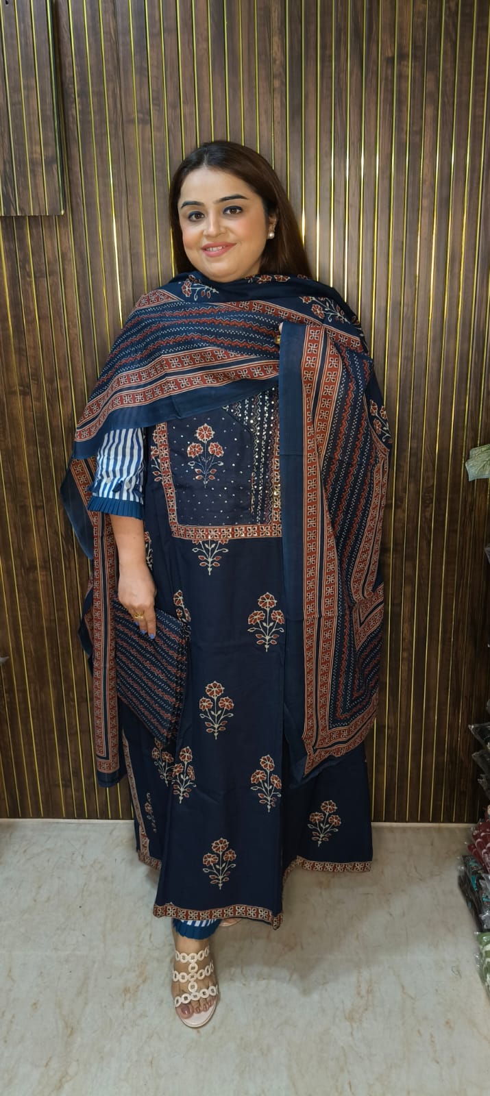 "Regal Angarakha Handcrafted Suit Set in Three Colors."