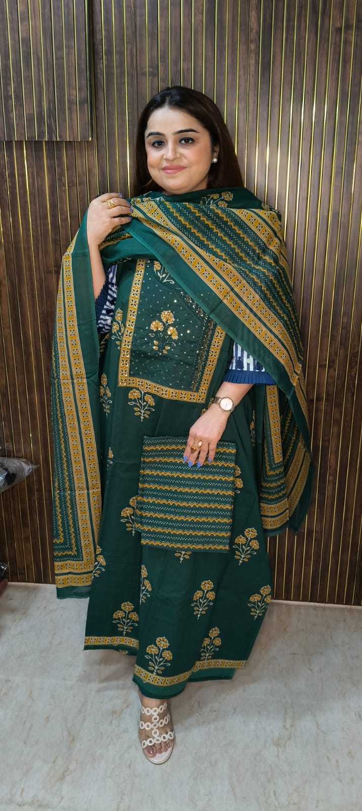 "Regal Angarakha Handcrafted Suit Set in Three Colors."