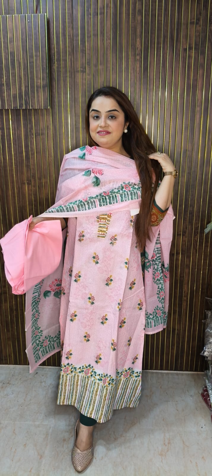 Charming Baby Pink Readymade Suit with Cotton Dupatta 🌸