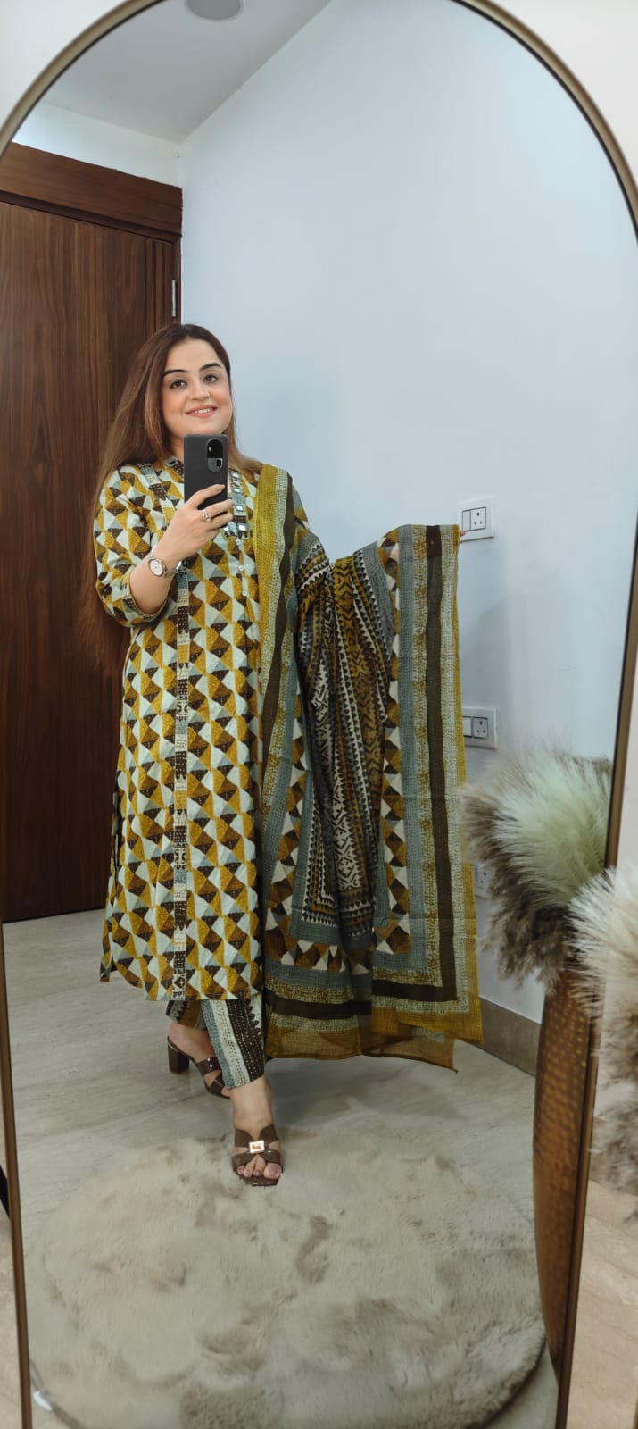 Earthy Elegance Cotton Kurti Set