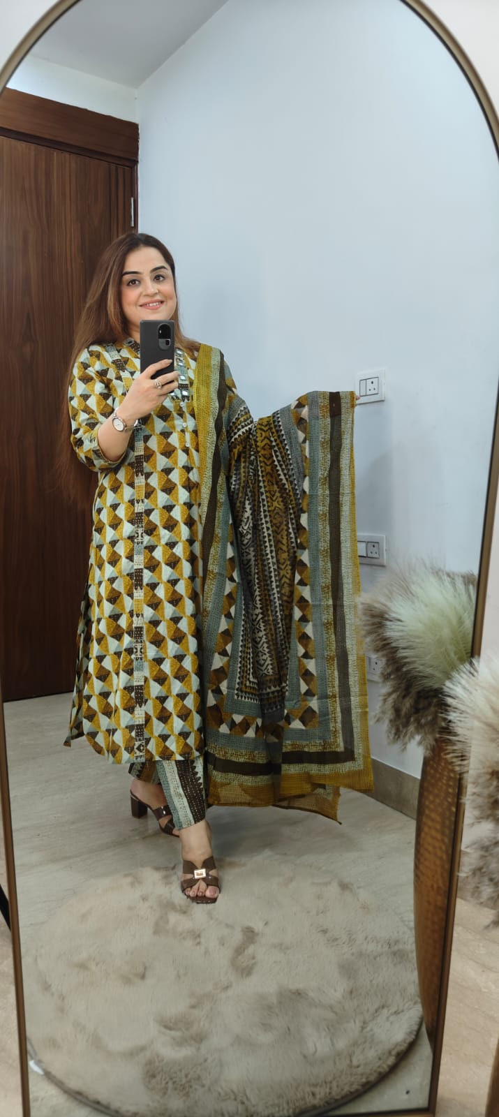Earthy Elegance Cotton Kurti Set