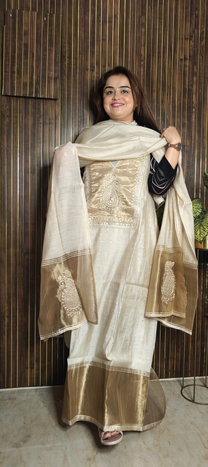 Royal Ivory Chanderi Suit | Classy Festive & Wedding Collection