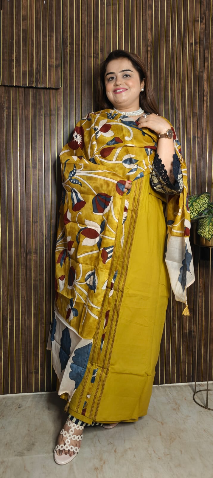 Pure Cotton Suit Set with Floral Print Dupatta