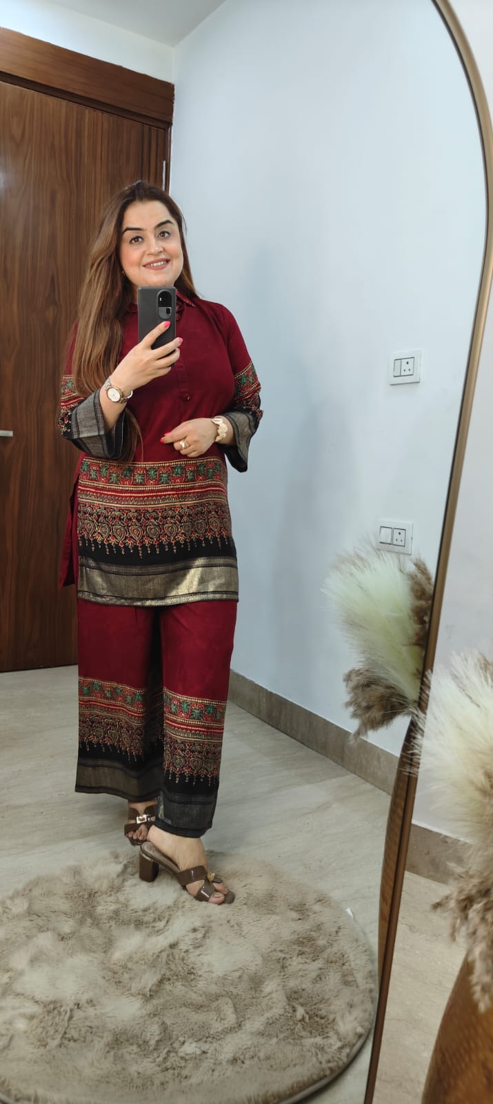 Trendy Maroon Cotton Rayon Co-ord Set ❤️  Traditional Charm, Modern Style