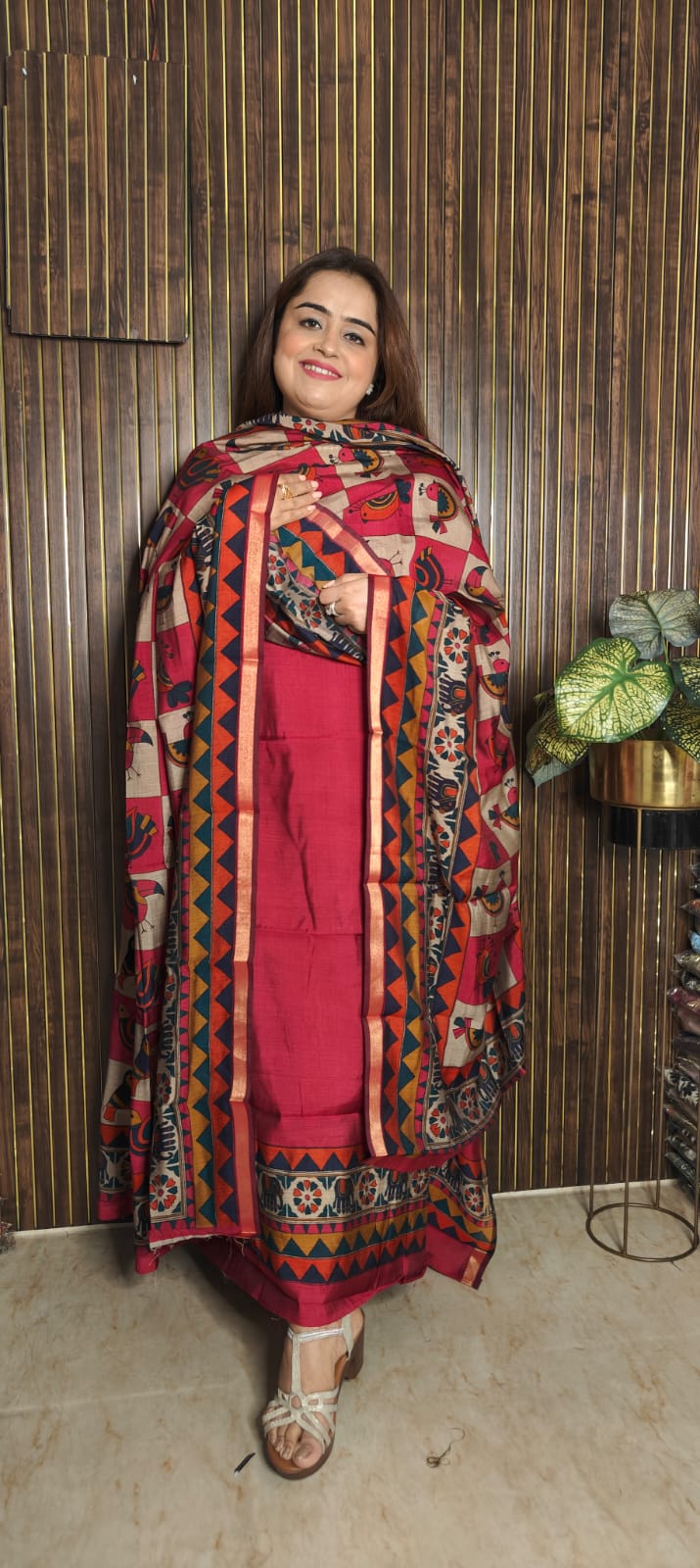 Royal Maheshwari Suit Set with Elegant Dupatta