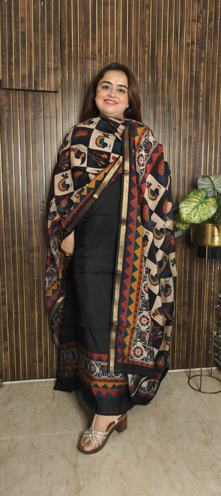 Royal Maheshwari Suit Set with Elegant Dupatta