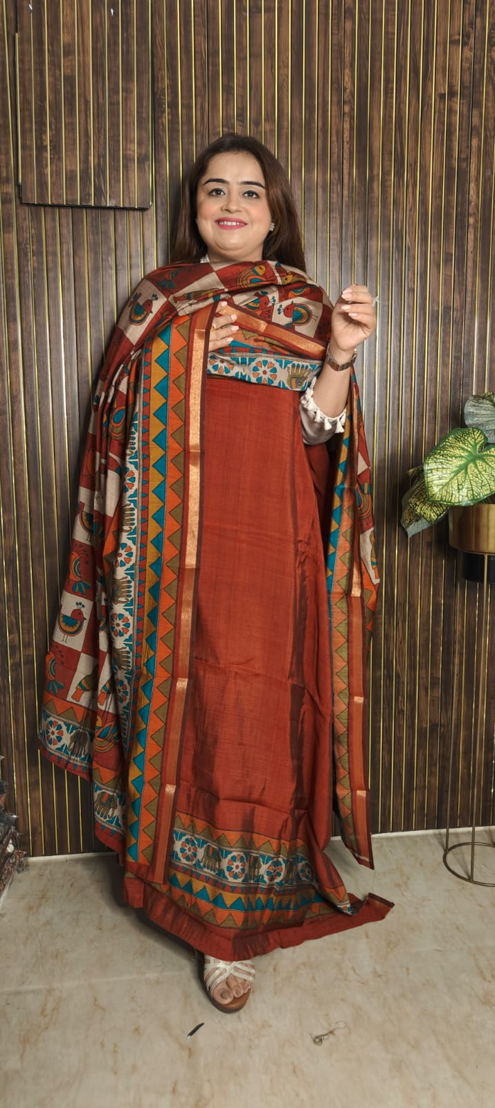 Royal Maheshwari Suit Set with Elegant Dupatta