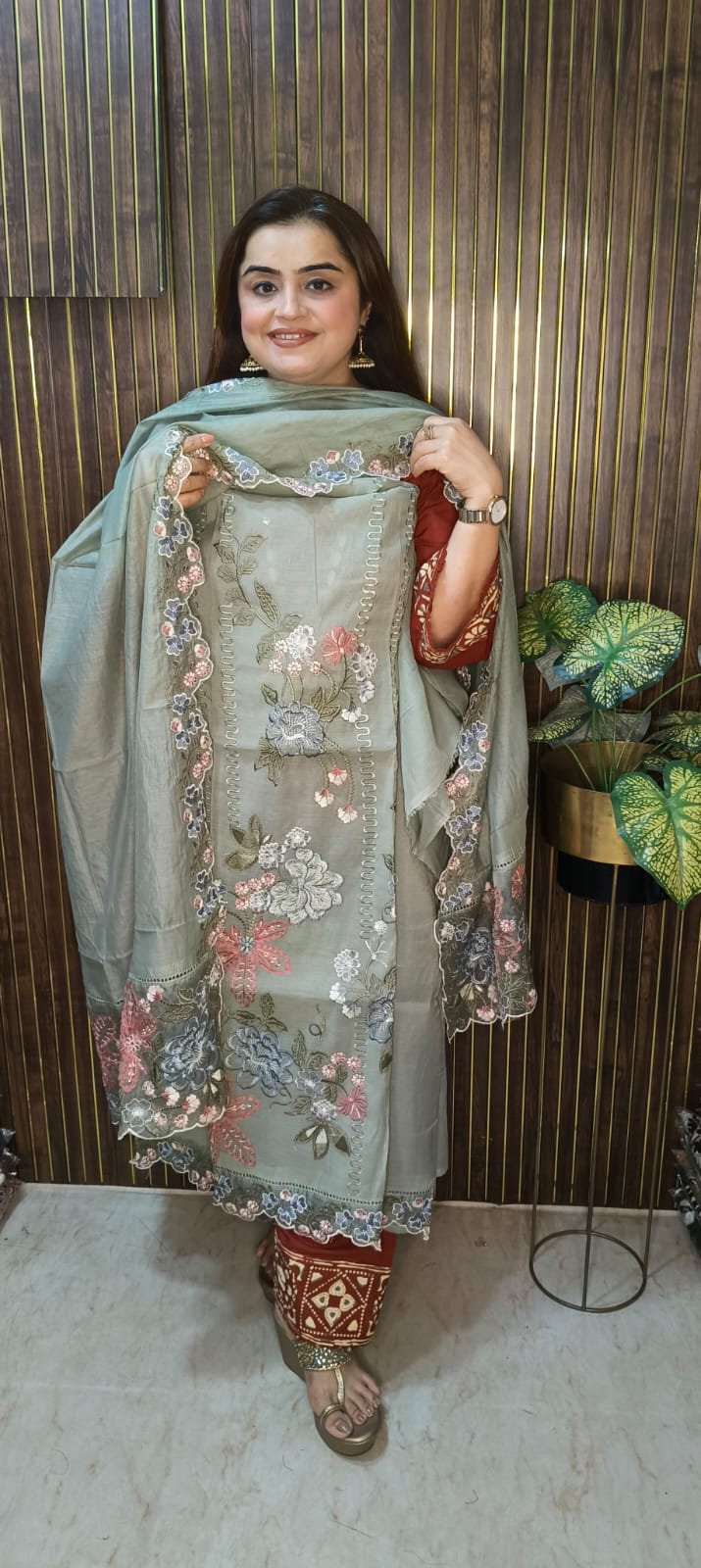 Pastel Grace – Premium Mal Chanderi Suit 🌸