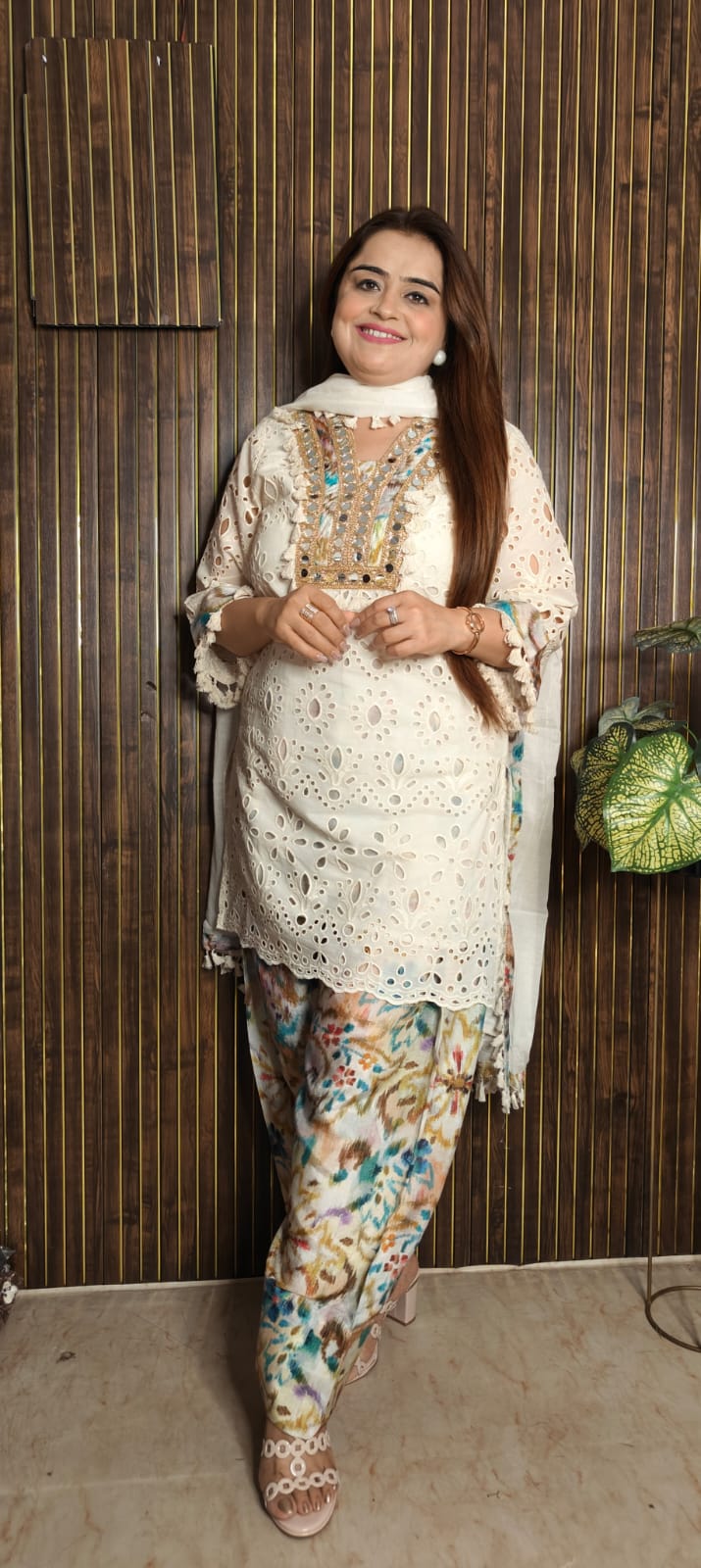 Chikankari Kurti with Farshi Salwar