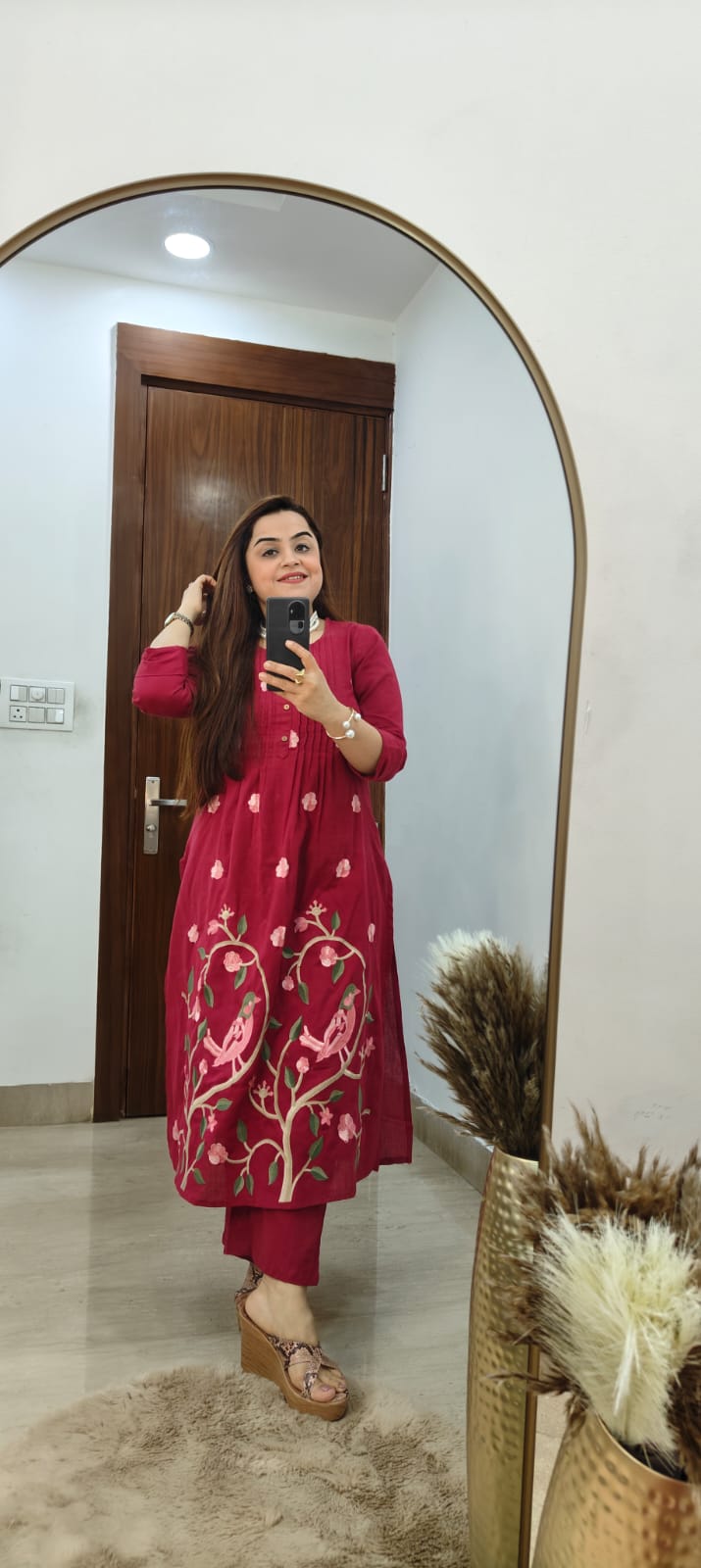 Exclusive 2 piece cotton kurti set with thread work
